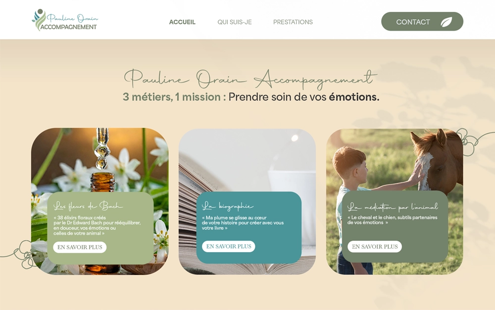 Création du site internet de Pauline Orain par Intrig